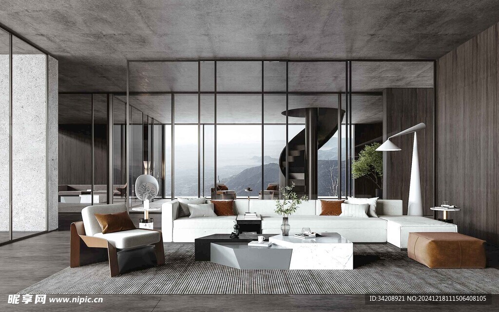 现代简约高级感新中式复古风客厅