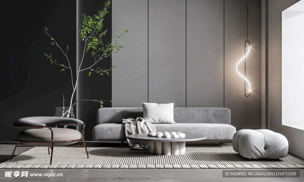 现代简约高级感新中式复古风客厅