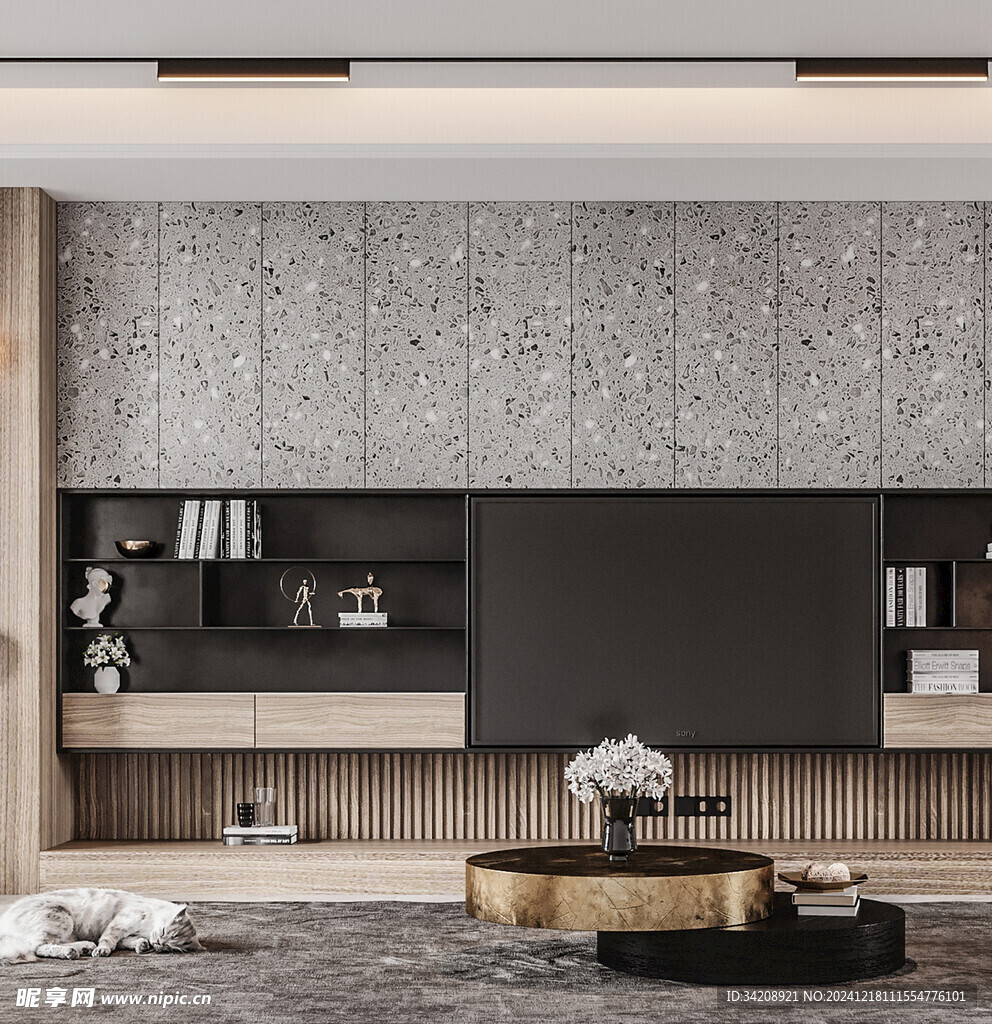 现代简约高级感新中式复古风客厅