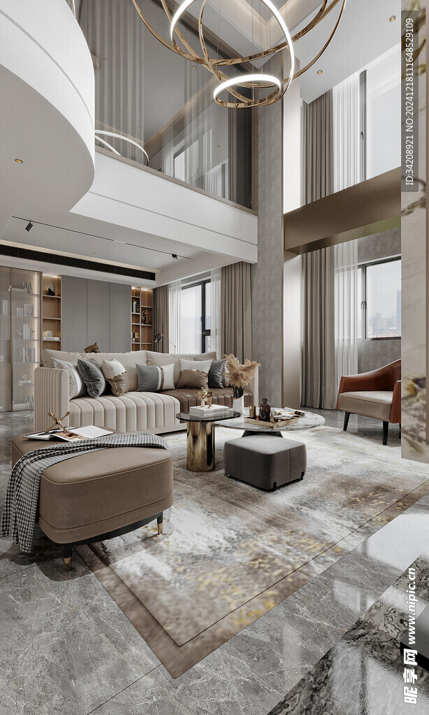 现代简约高级感新中式复古风客厅