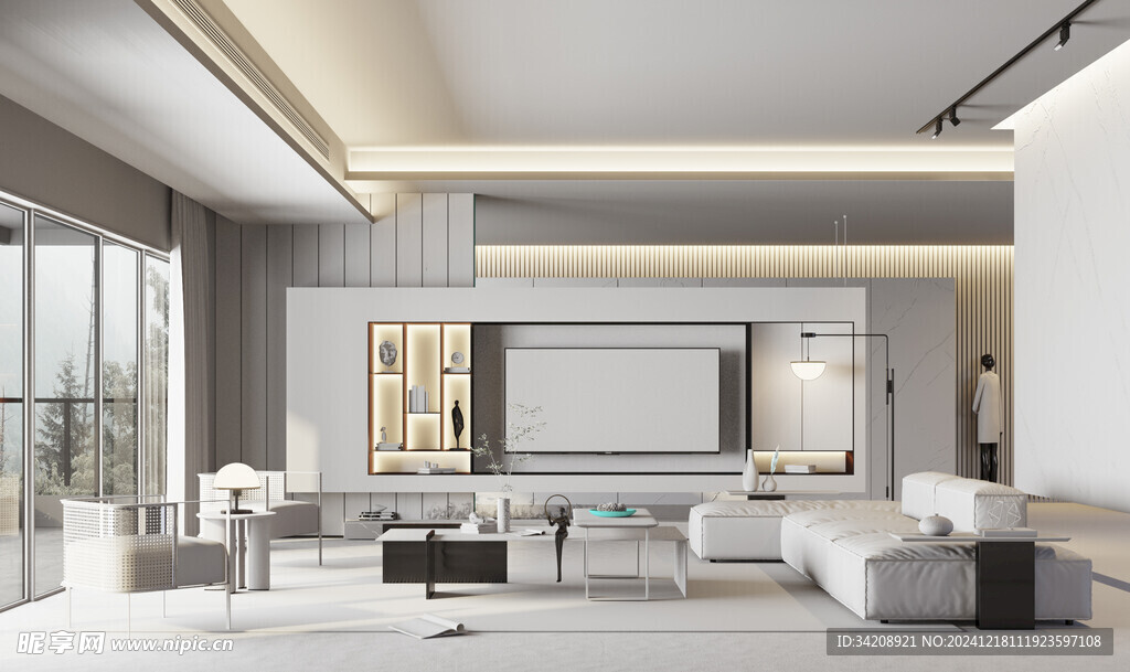 现代简约高级感新中式复古风客厅