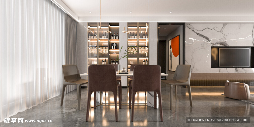 现代简约高级感新中式复古风客厅