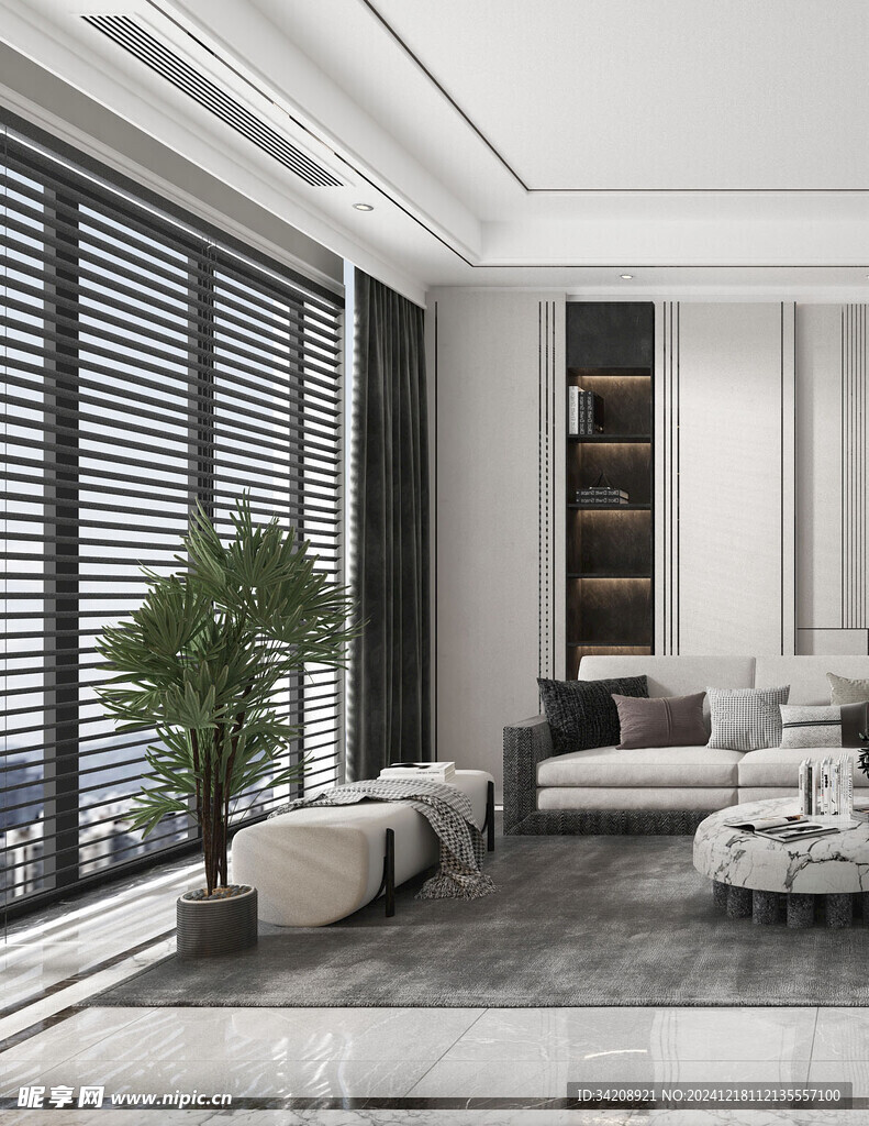 现代简约高级感新中式复古风客厅