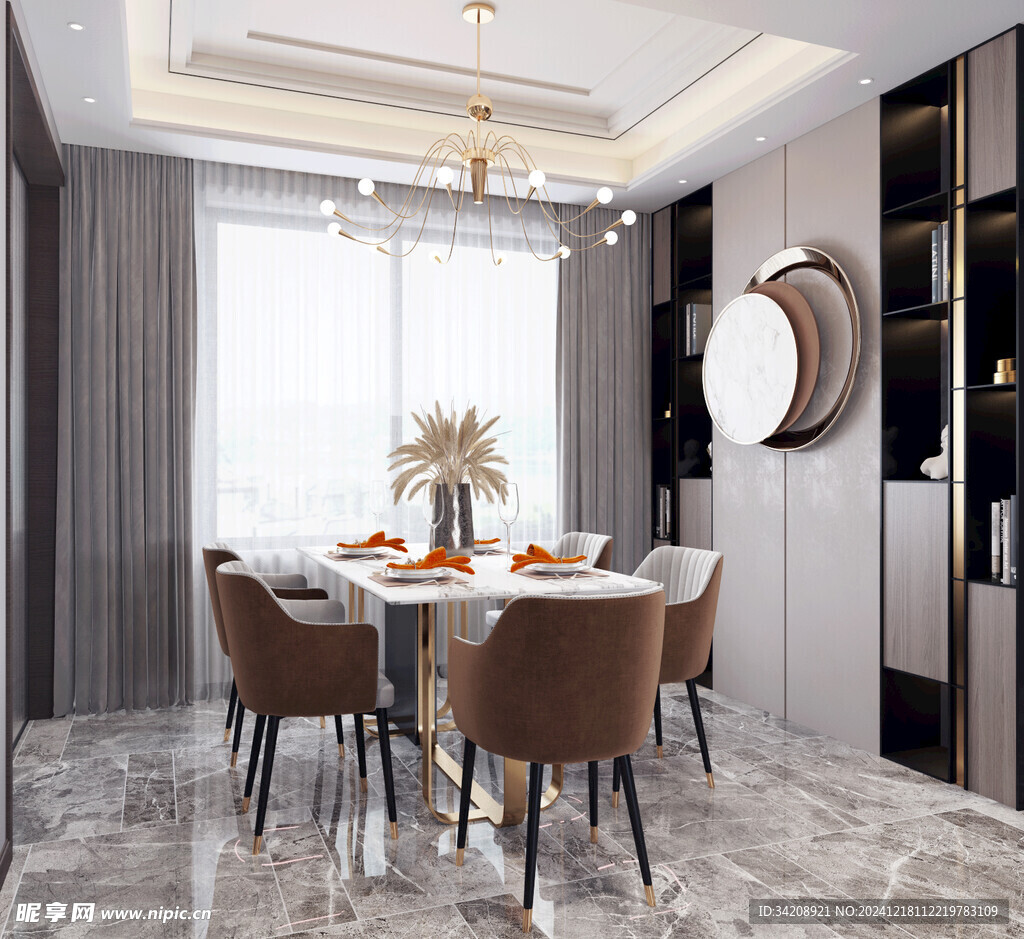 现代简约高级感新中式复古风客厅