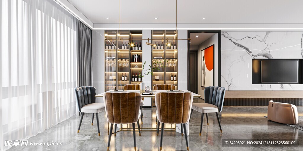 现代简约高级感新中式复古风客厅