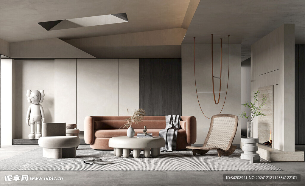 现代简约高级感新中式复古风客厅