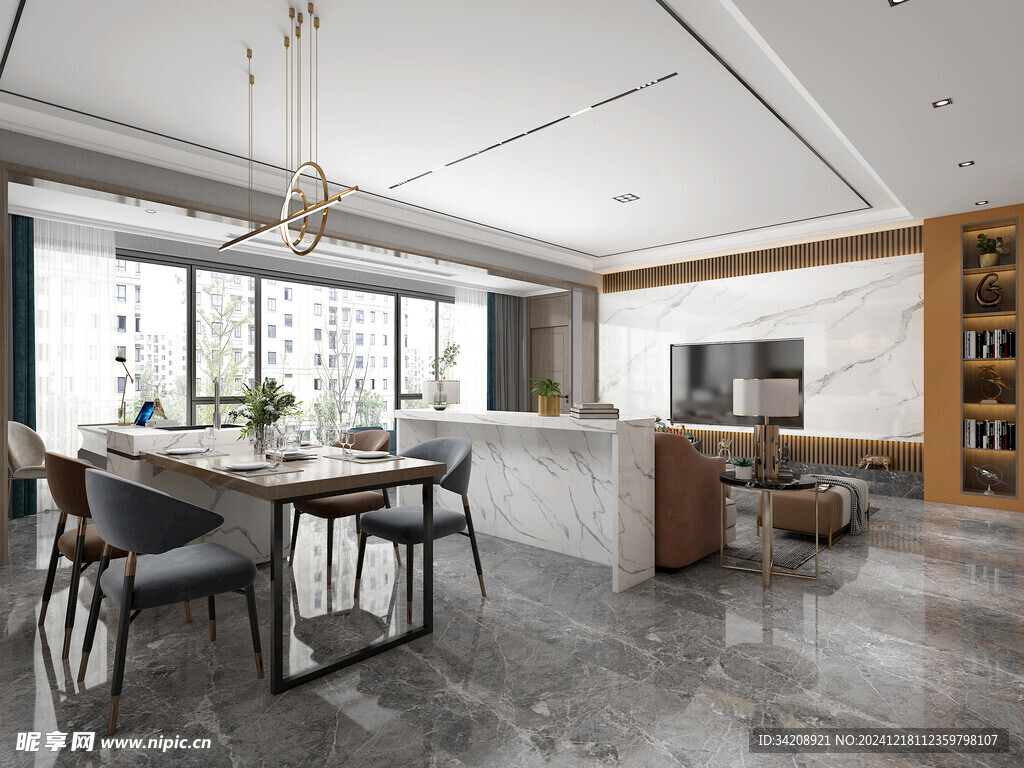 现代简约高级感新中式复古风客厅