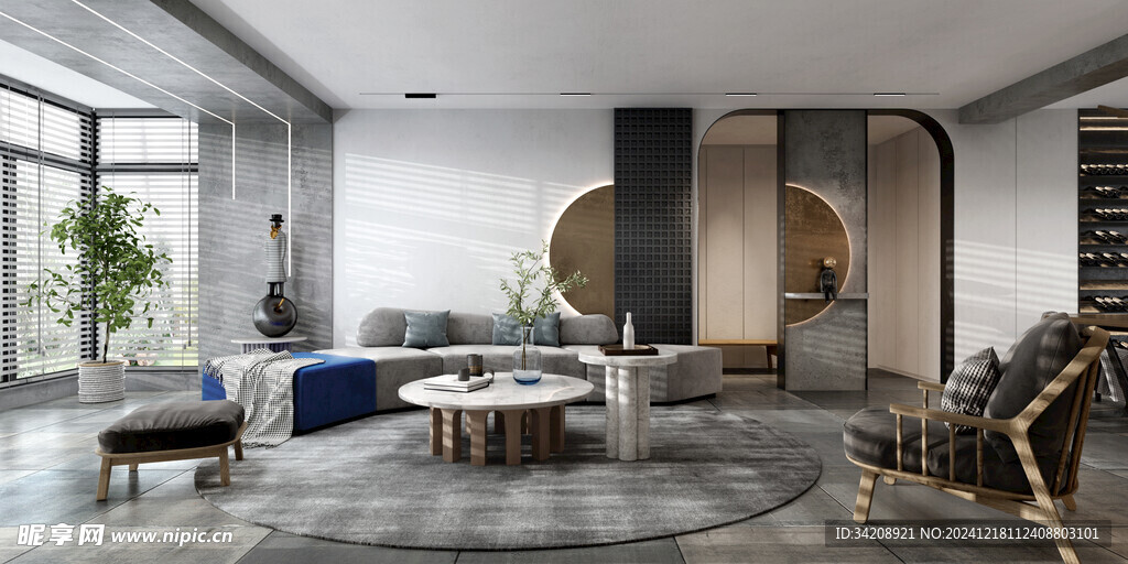 现代简约高级感新中式复古风客厅