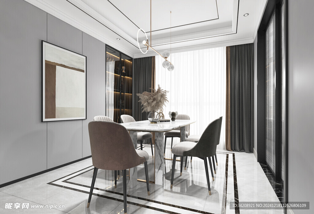 现代简约高级感新中式复古风客厅