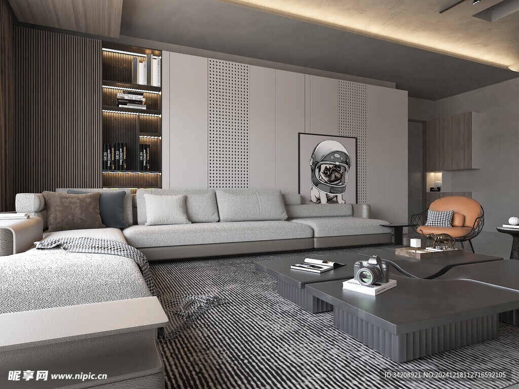 现代简约高级感新中式复古风客厅