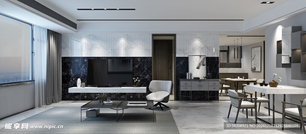 现代简约高级感新中式复古风客厅