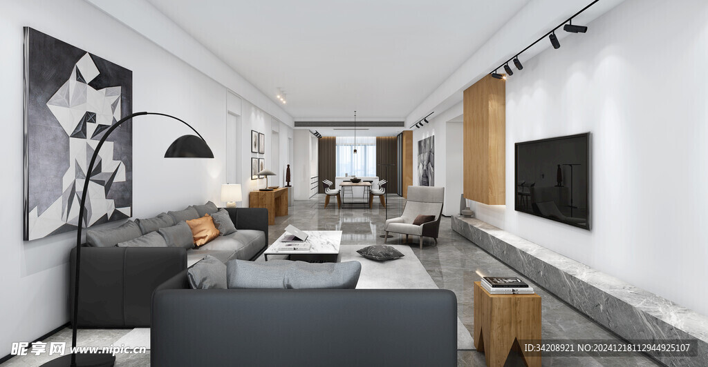 现代简约高级感新中式复古风客厅