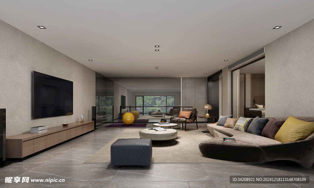 现代简约高级感新中式复古风客厅