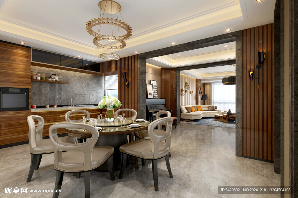 现代简约高级感新中式复古风客厅