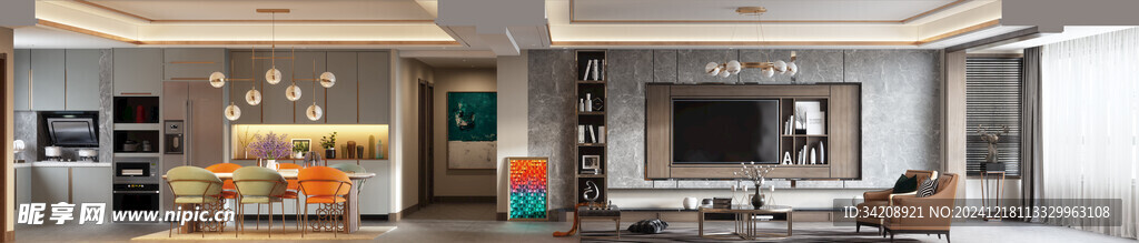 现代简约高级感新中式复古风客厅