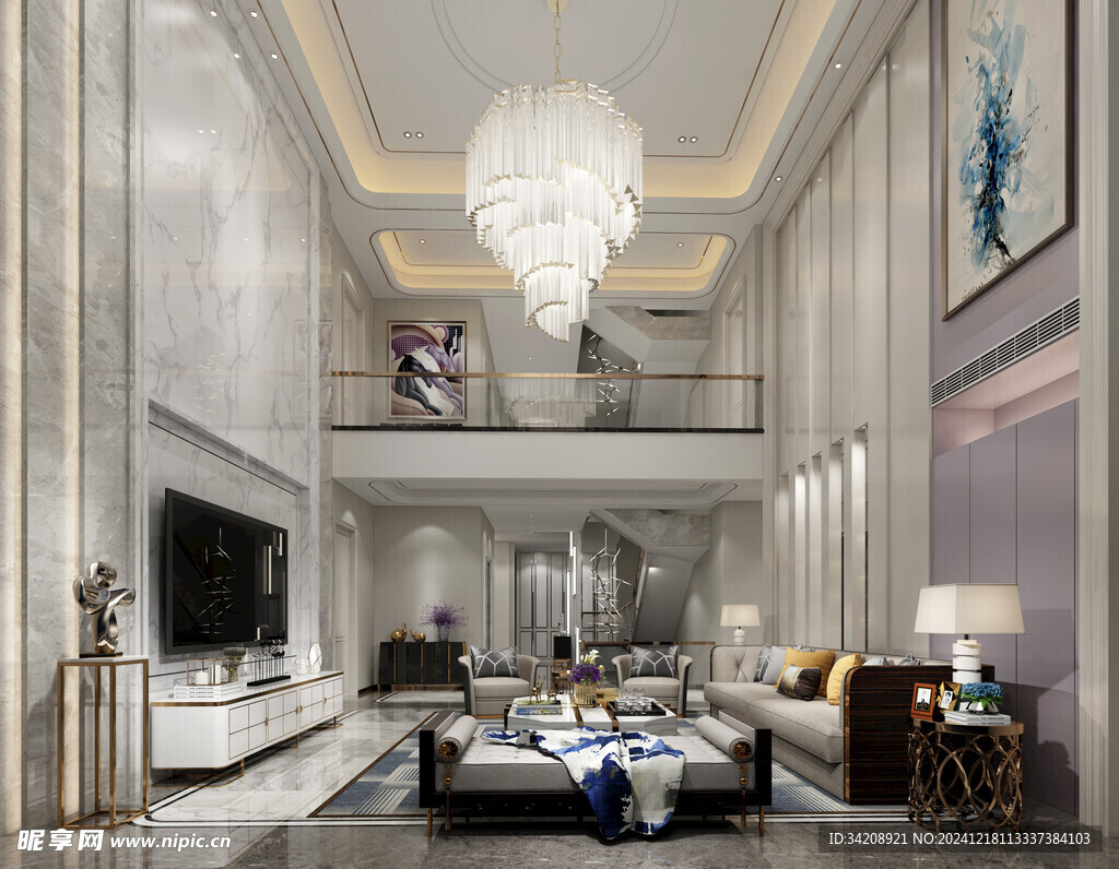 现代简约高级感新中式复古风客厅