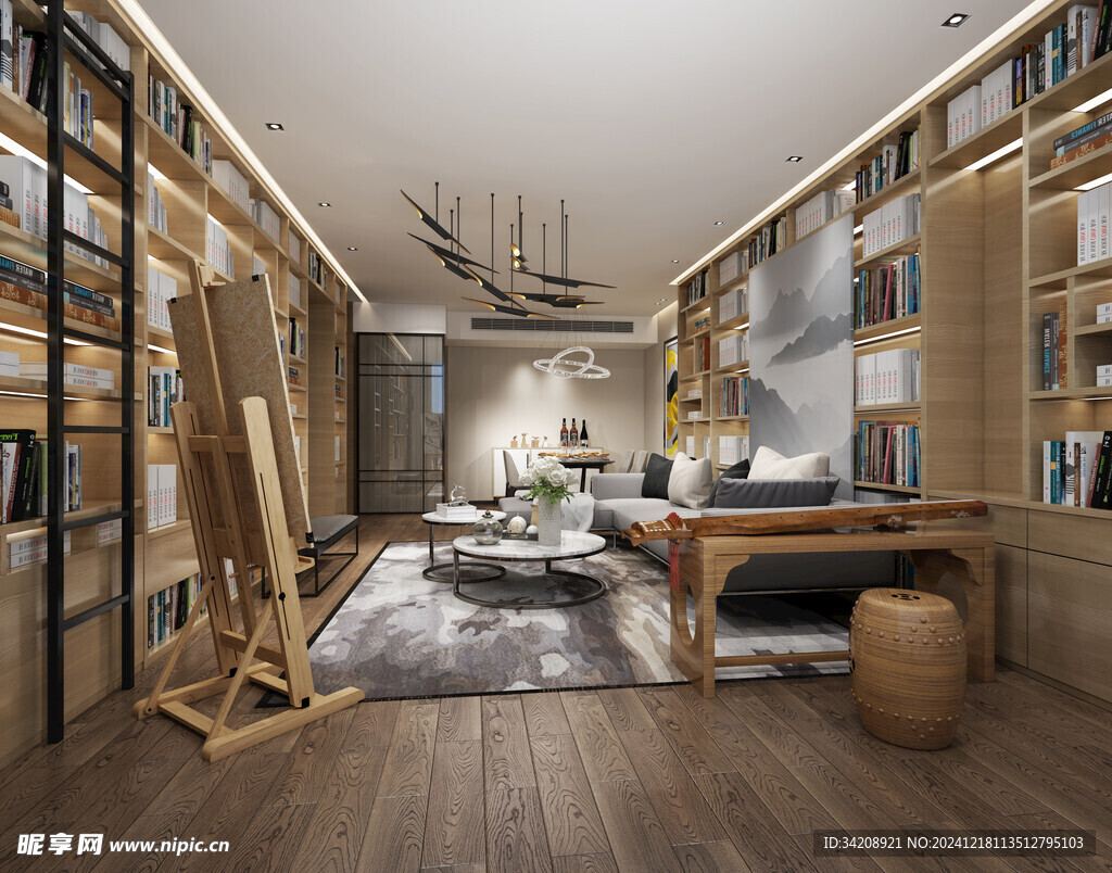 现代简约高级感新中式复古风客厅