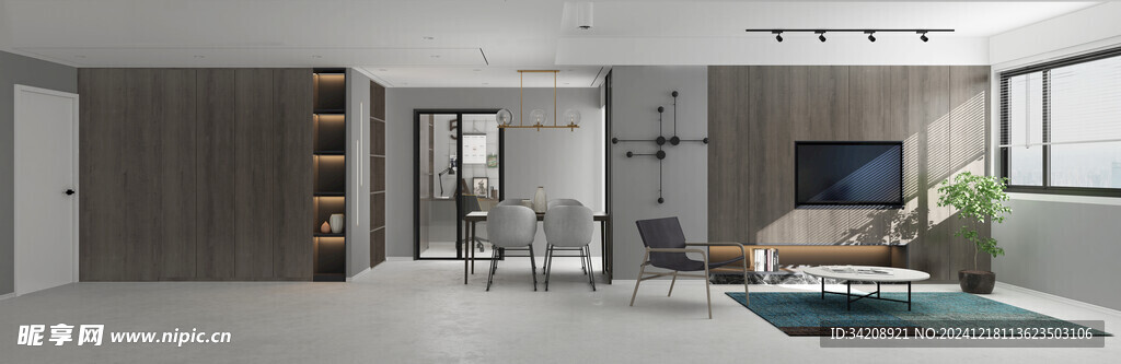 现代简约高级感新中式复古风客厅