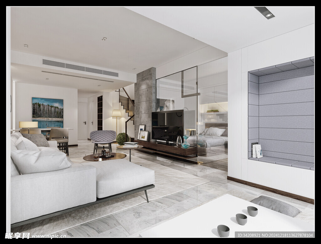 现代简约高级感新中式复古风客厅