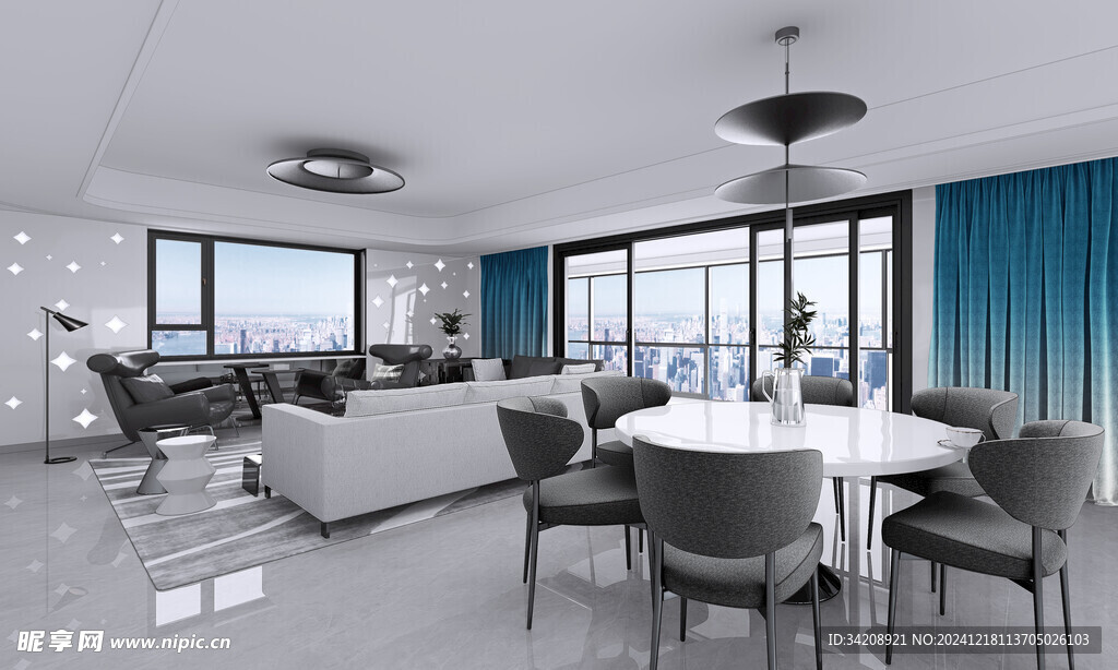 现代简约高级感新中式复古风客厅