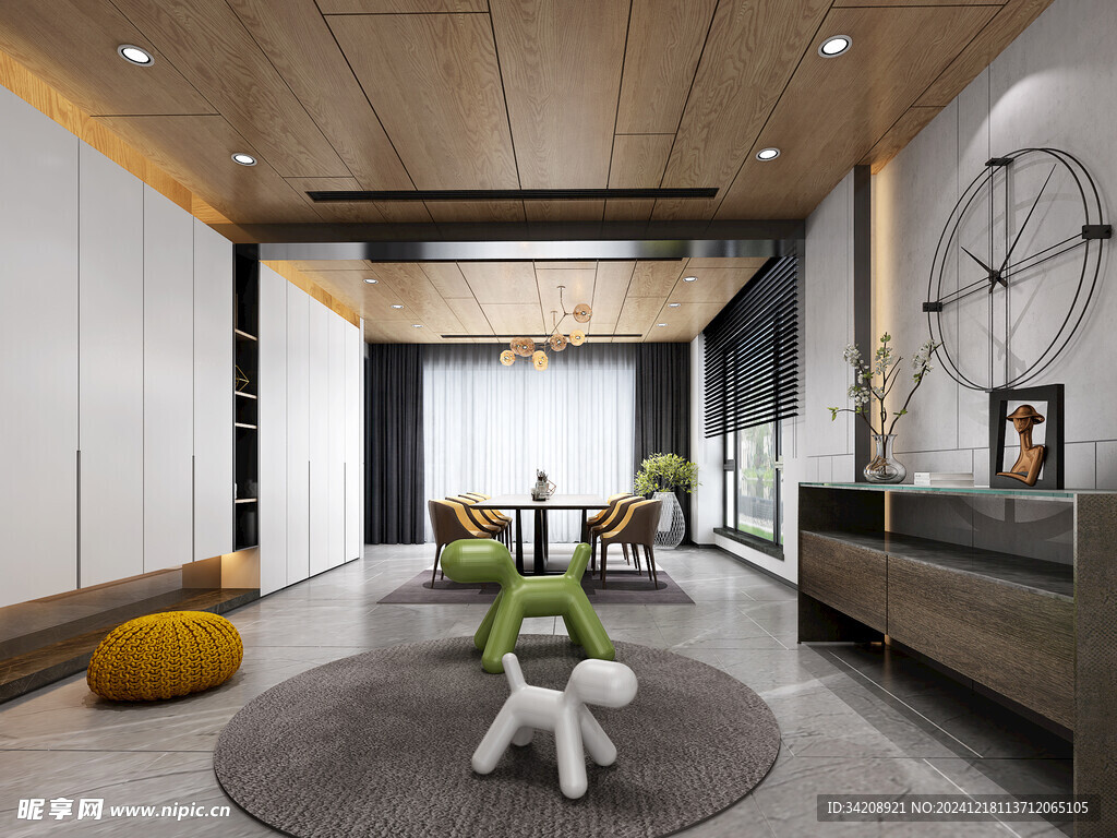 现代简约高级感新中式复古风客厅