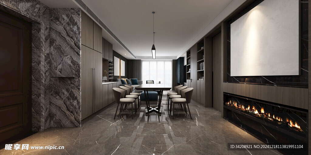 现代简约高级感新中式复古风客厅