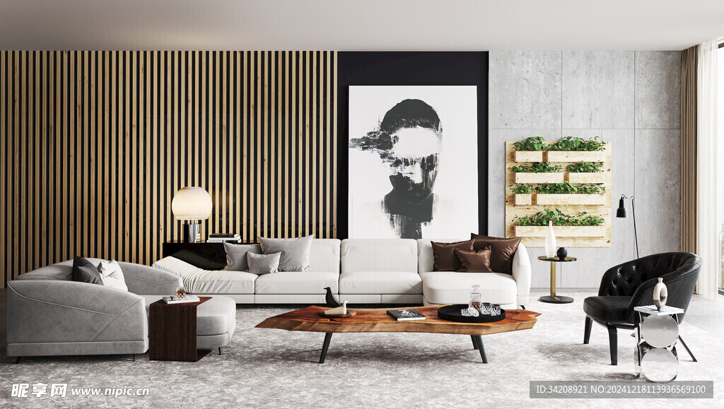 现代简约高级感新中式复古风客厅