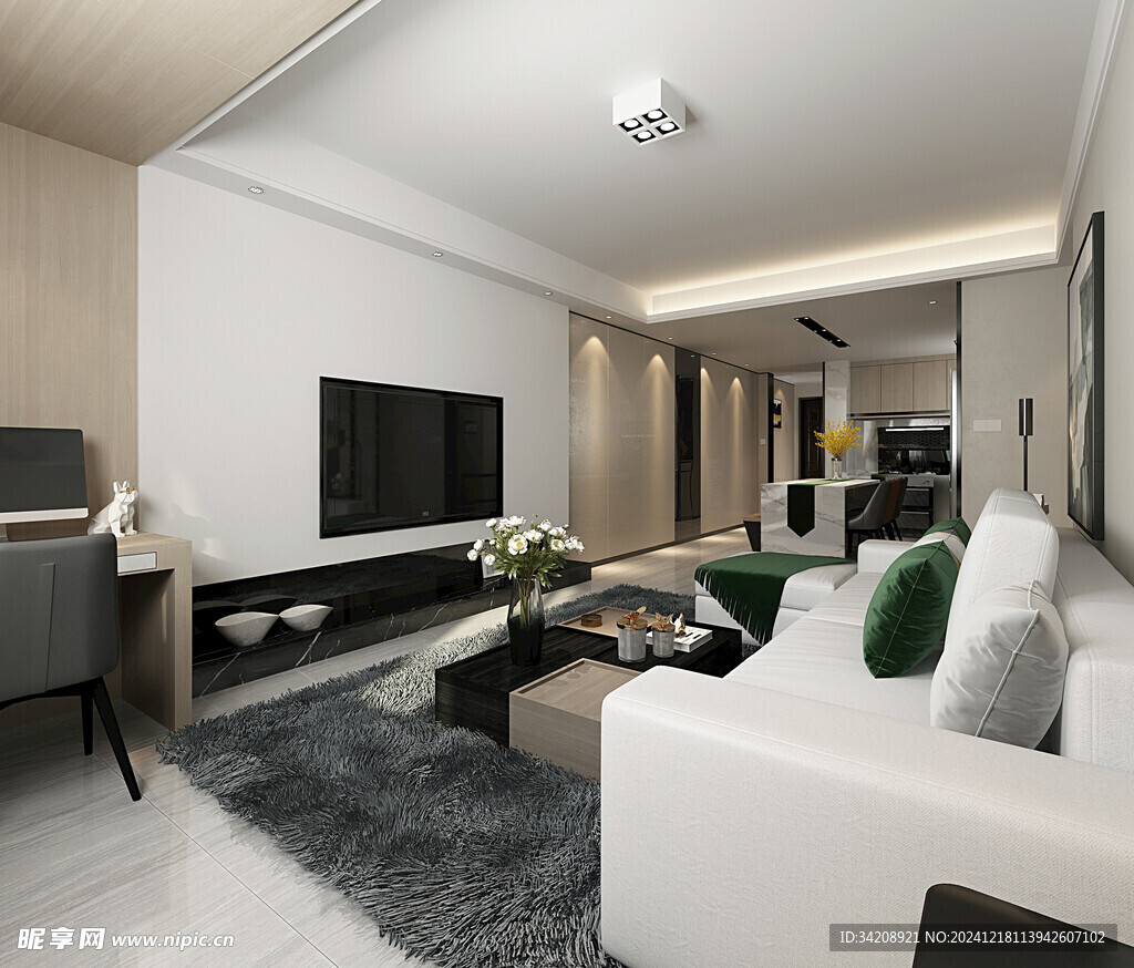 现代简约高级感新中式复古风客厅