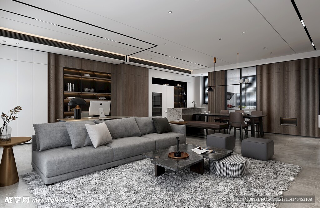 现代简约高级感新中式复古风客厅