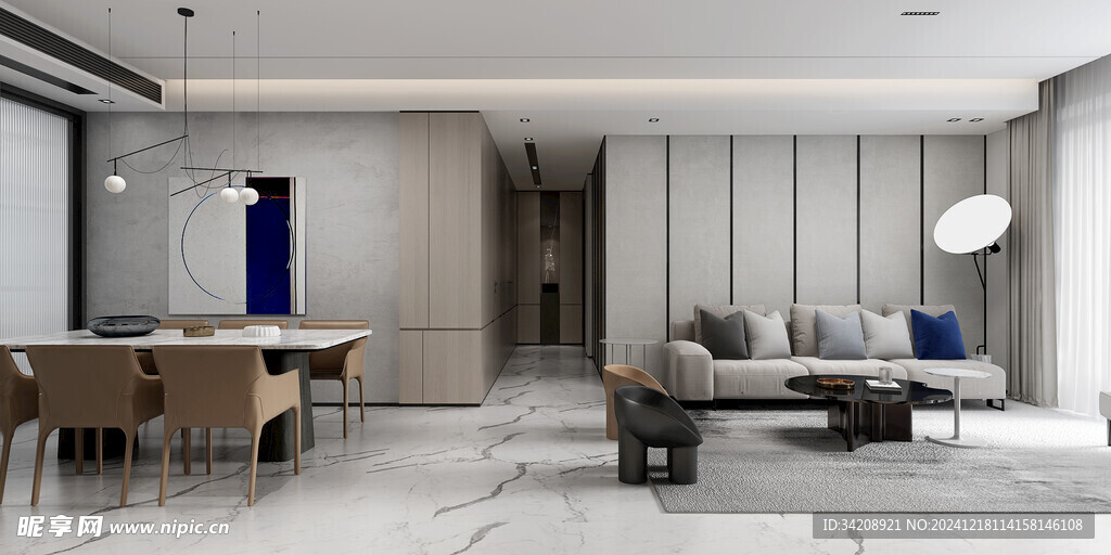 现代简约高级感新中式复古风客厅