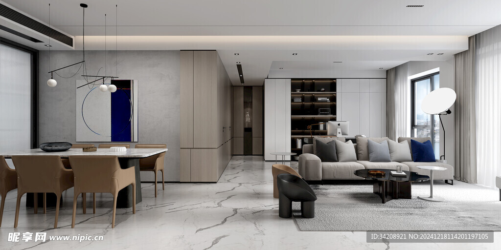 现代简约高级感新中式复古风客厅