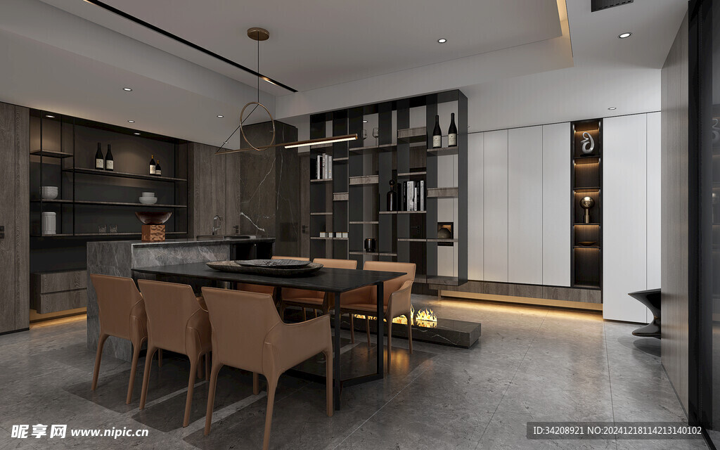 现代简约高级感新中式复古风客厅