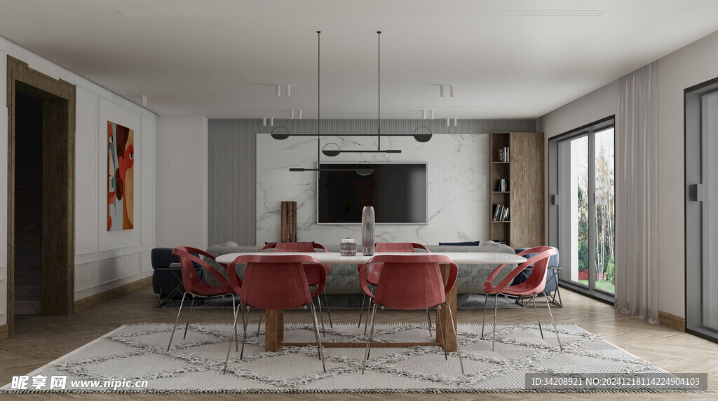 现代简约高级感新中式复古风客厅