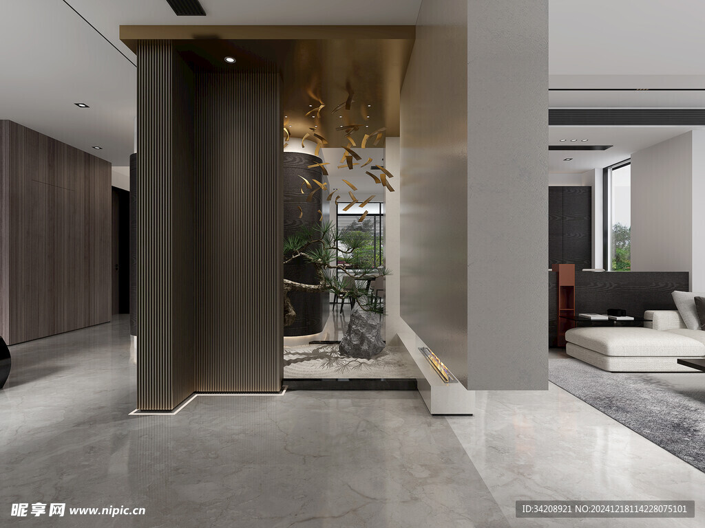 现代简约高级感新中式复古风客厅