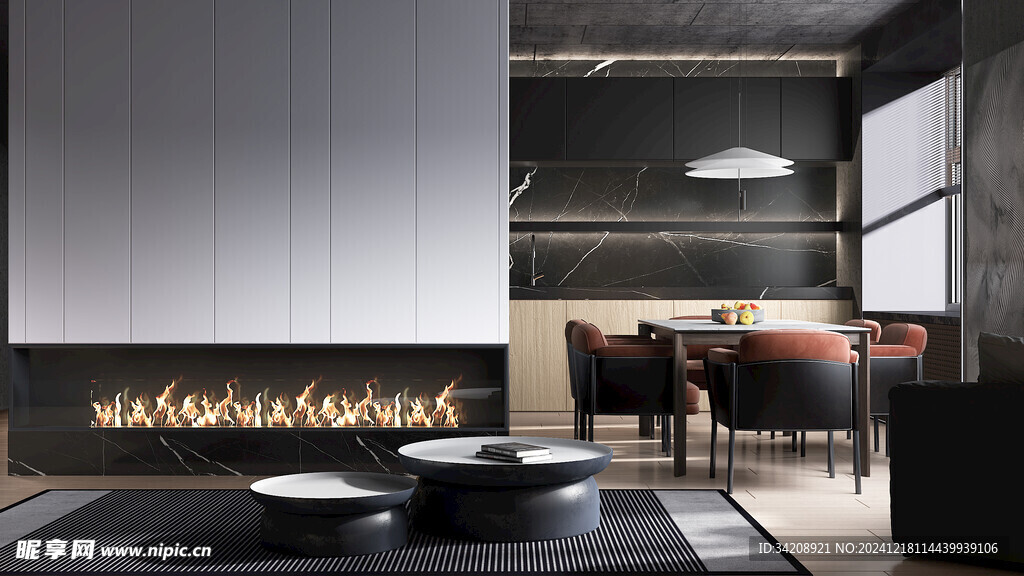 现代简约高级感新中式复古风客厅