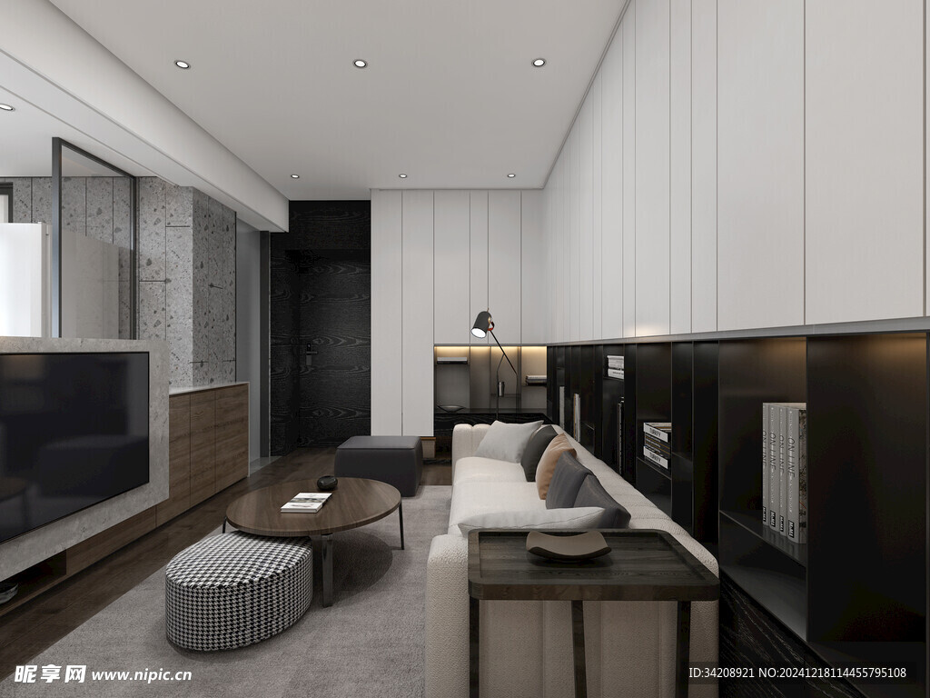 现代简约高级感新中式复古风客厅