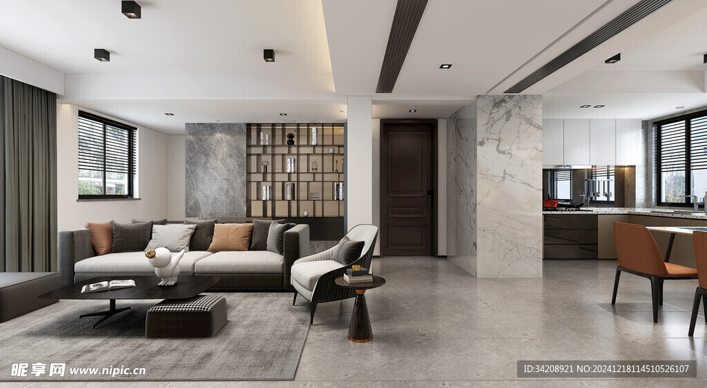 现代简约高级感新中式复古风客厅