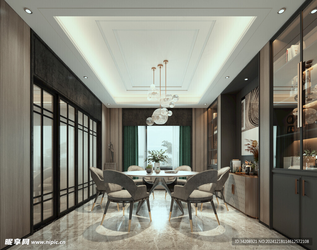 现代简约高级感新中式复古风客厅