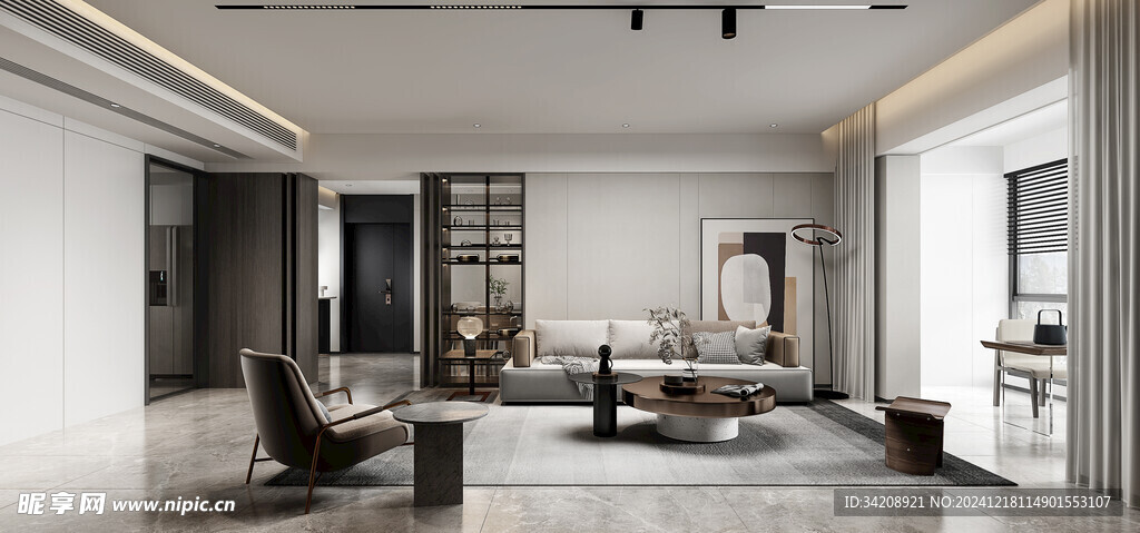 现代简约高级感新中式复古风客厅