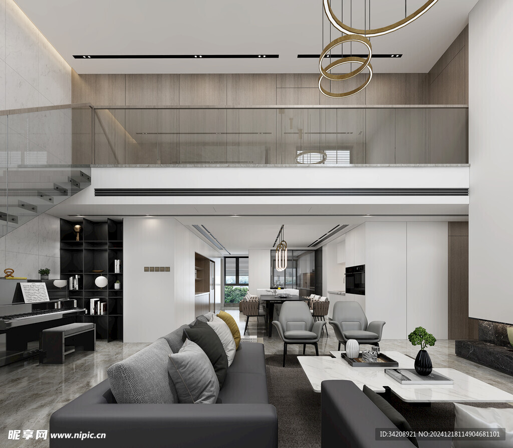 现代简约高级感新中式复古风客厅