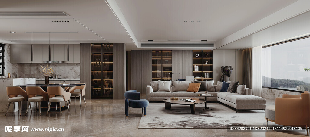 现代简约高级感新中式复古风客厅