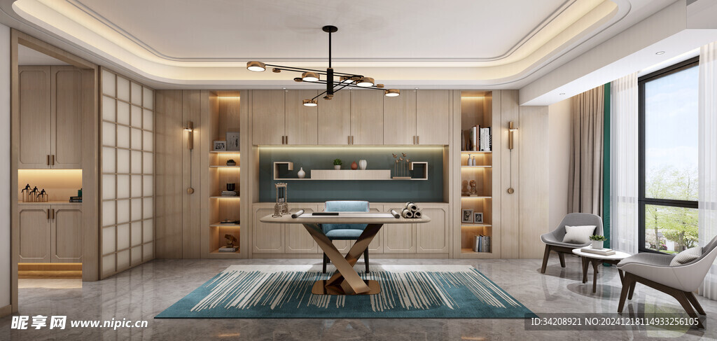 现代简约高级感新中式复古风客厅