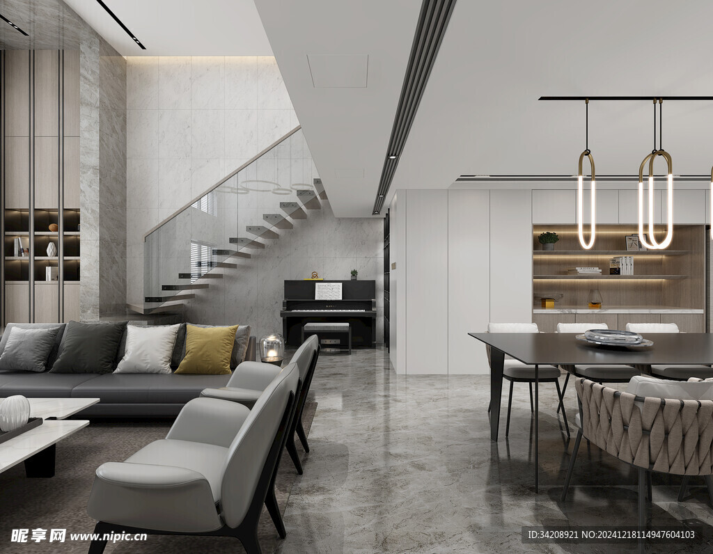 现代简约高级感新中式复古风客厅