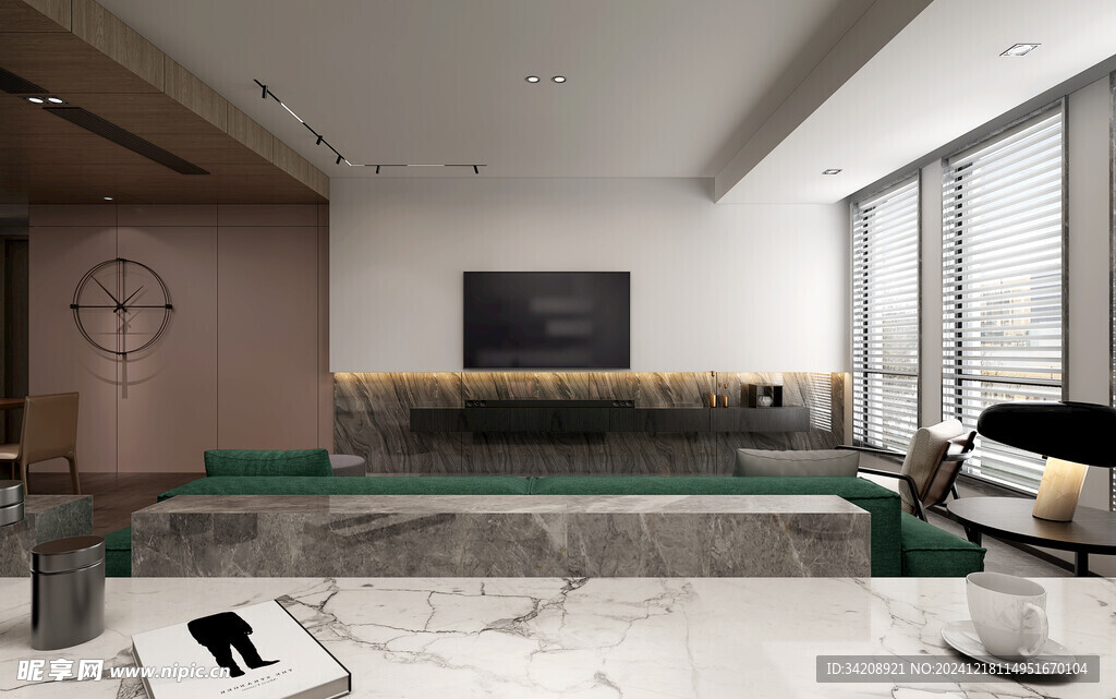 现代简约高级感新中式复古风客厅