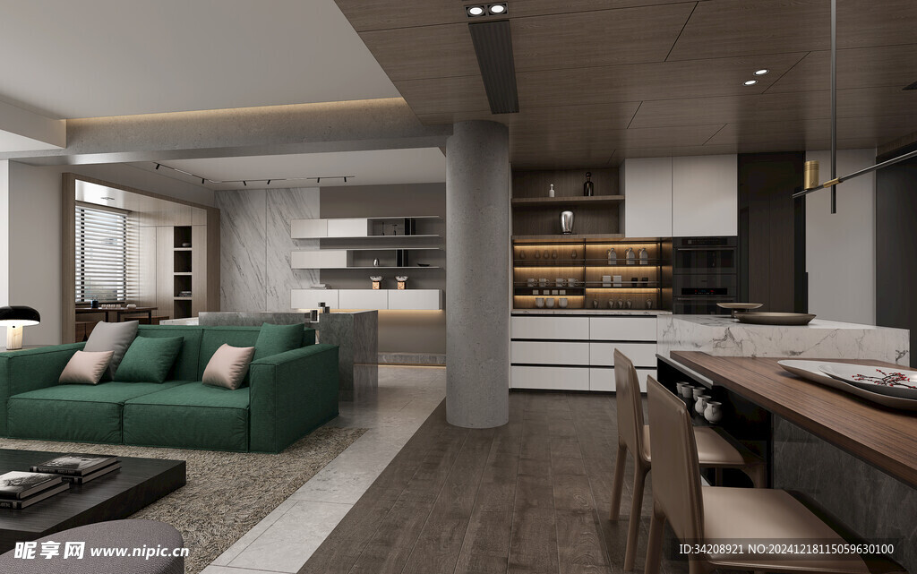 现代简约高级感新中式复古风客厅