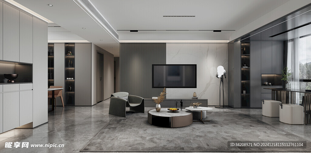 现代简约高级感新中式复古风客厅