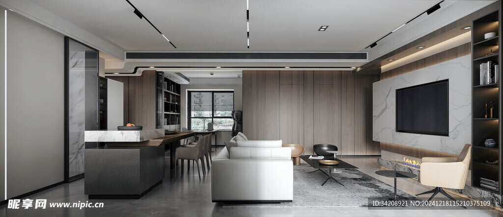 现代简约高级感新中式复古风客厅