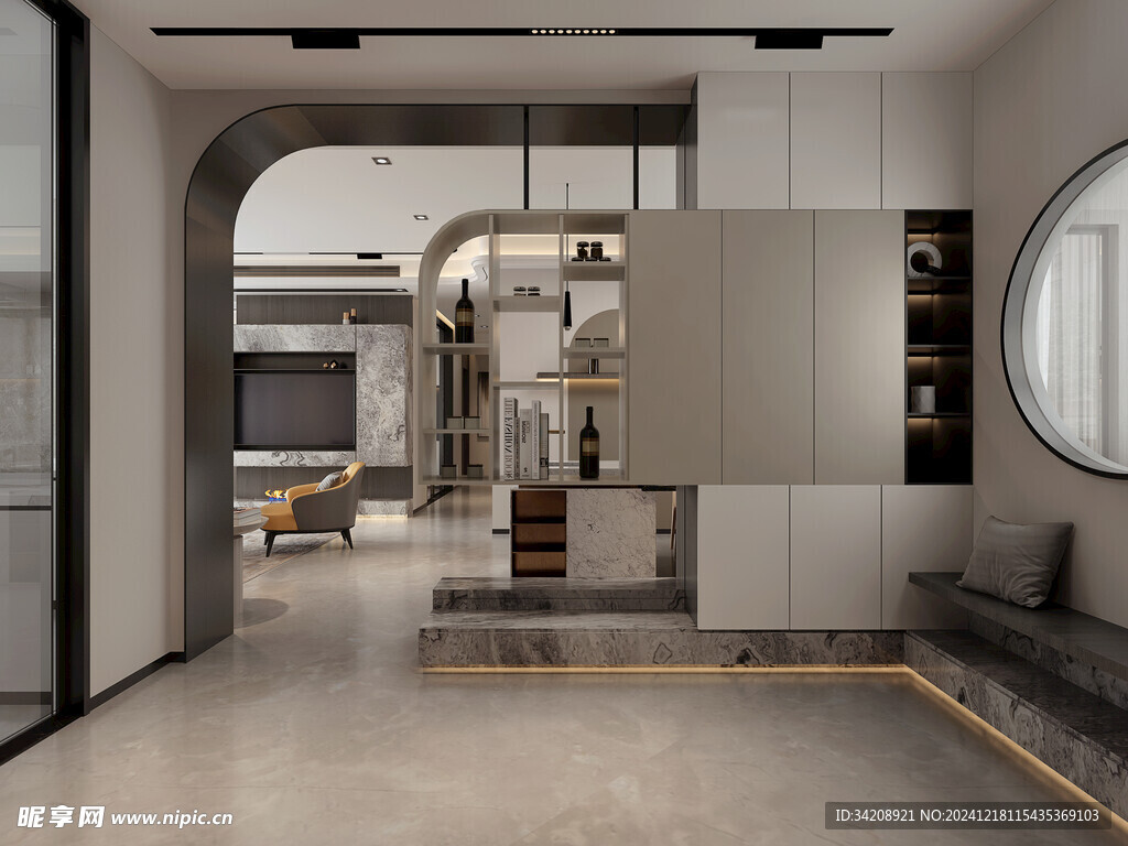 现代简约高级感新中式复古风客厅