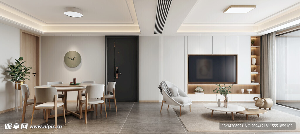 现代简约高级感新中式复古风客厅