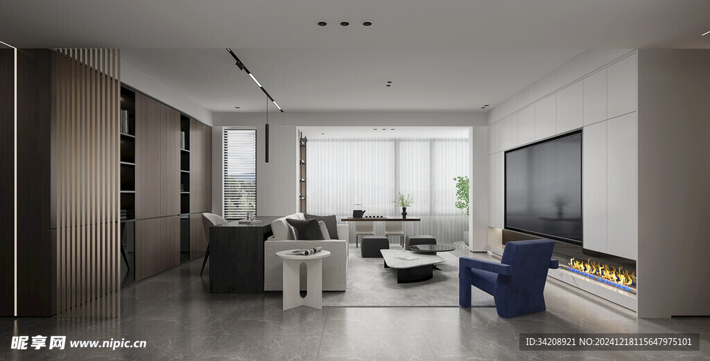 现代简约高级感新中式复古风客厅